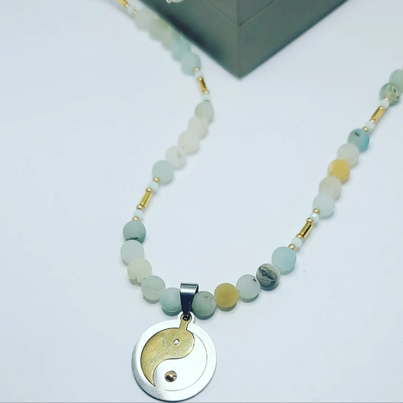 Amazonite Necklace 6 mm - Picture 4 of 5